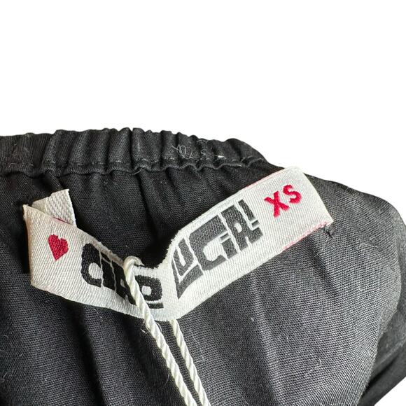 CIAO LUCIA Solid Black Gianluca Mini Dress LBD Cotton Women's Size XS NWT Short - Picture 9 of 9